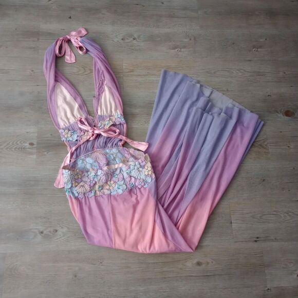 Y2K Ema Savahl Floral Ombré Halter Fairy Dress - Picture 9 of 12